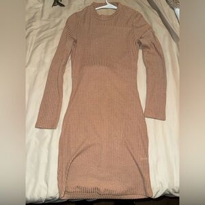 Ribbed Knit open back Dress